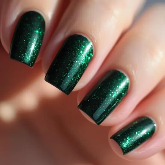 11 Simple Green Christmas Nails IMG02