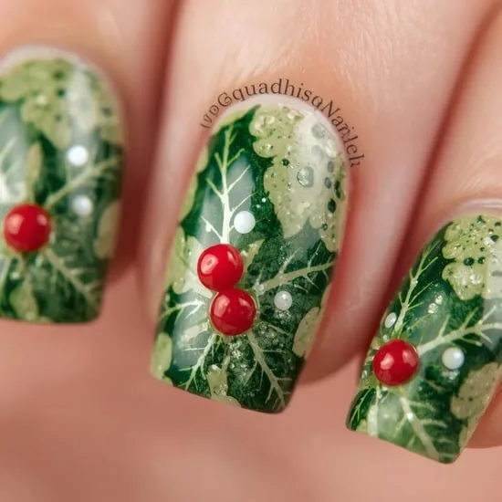 14+ christmas holly nails IMG02