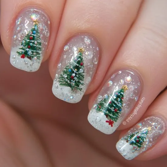 snow globe nails IMG03