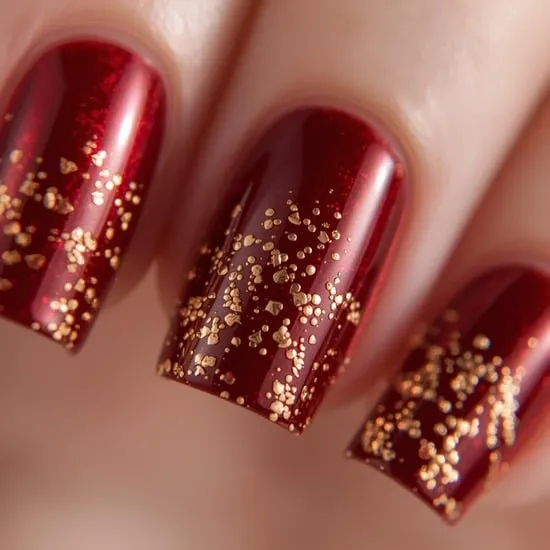 simple red christmas nails IMG05