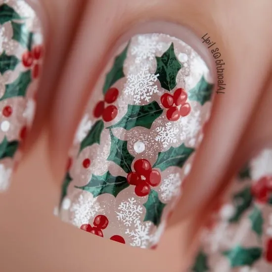 14+ christmas holly nails IMG06