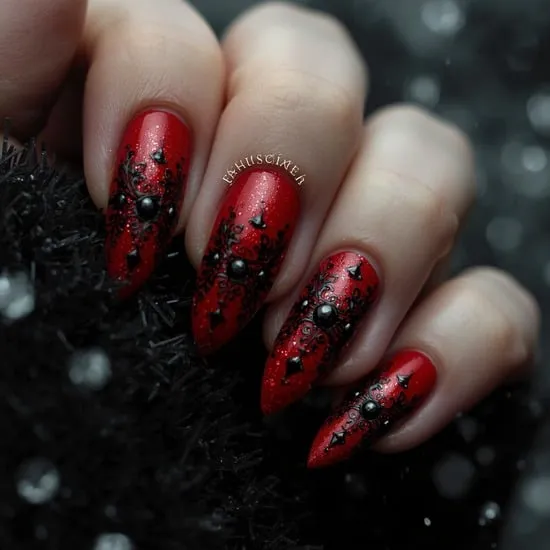 15+ Goth Christmas Nails IMG08