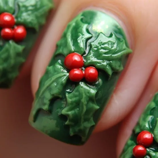 14+ christmas holly nails IMG13