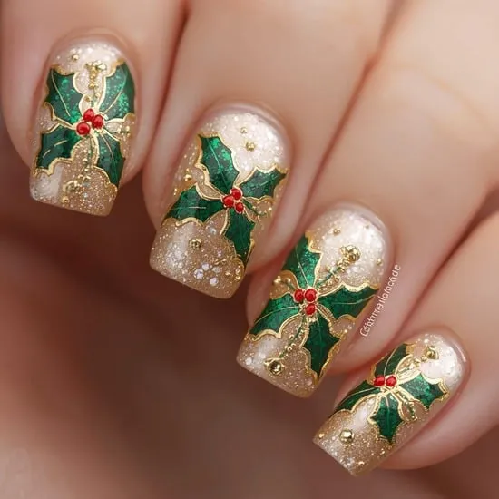 14+ christmas holly nails IMG14